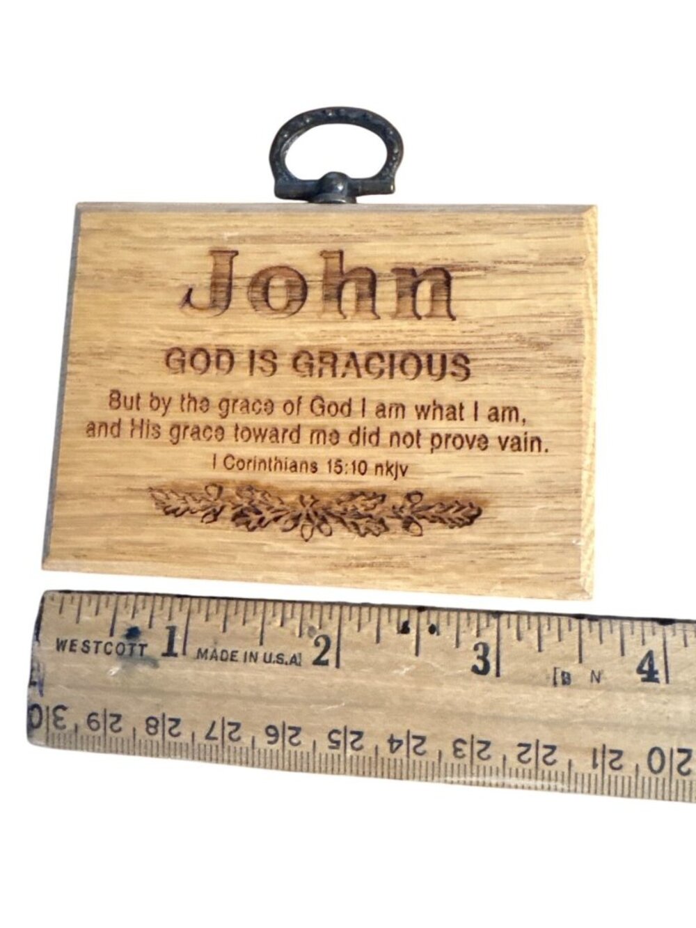 VTG Rustic Wooden Hanging Plaque John Inspirational Name Bible Verse - Picture 3 of 5